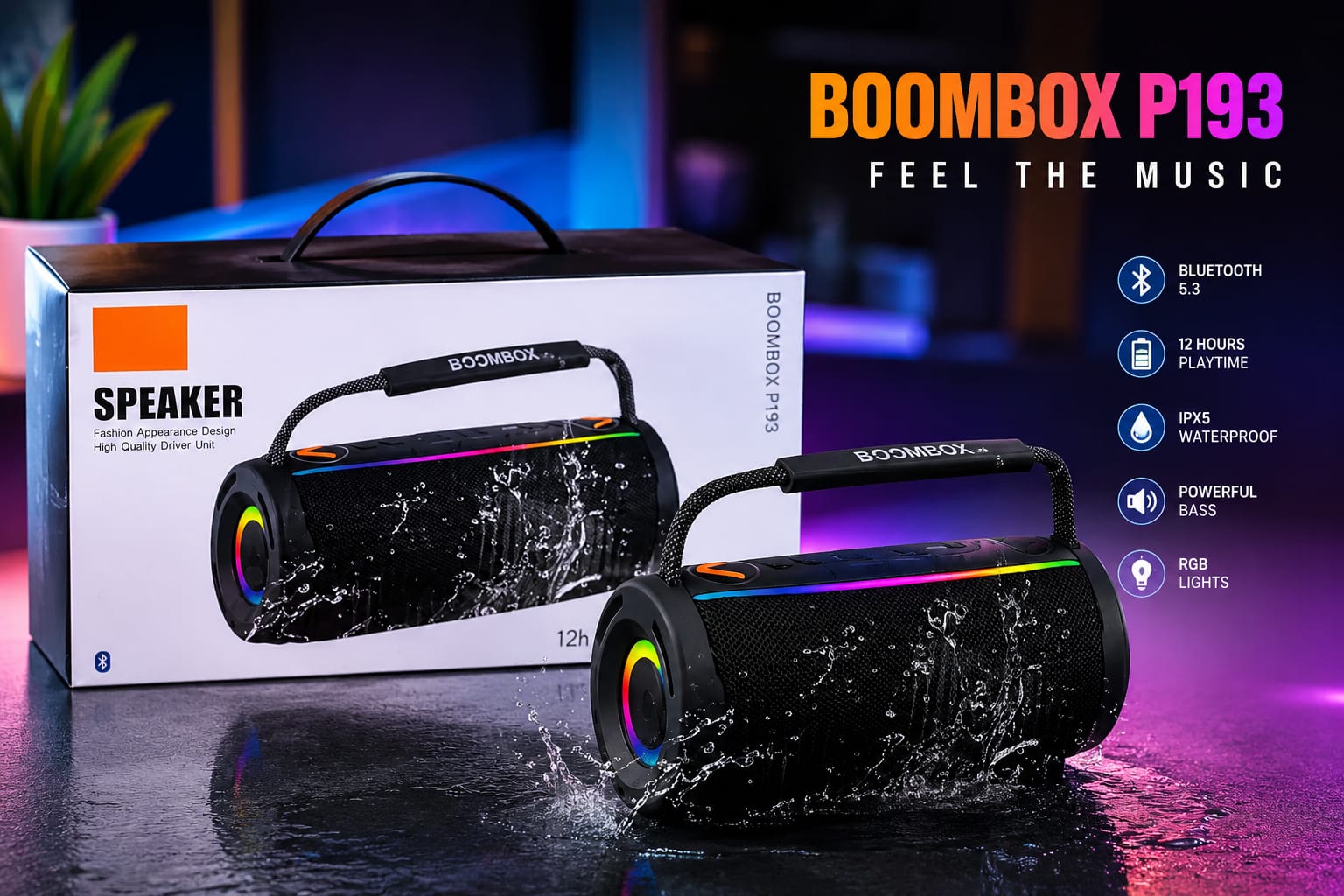 BOOMBOX P193 Portable Bluetooth Speaker