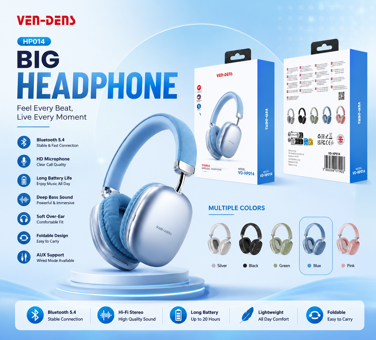 VEN-DENS HP014 BIG HEADPHONE
